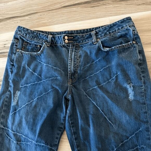 Vintage Seven7 Women's Straight Jeans Size 22 Blue Medium Wash Distressed - Picture 2 of 8